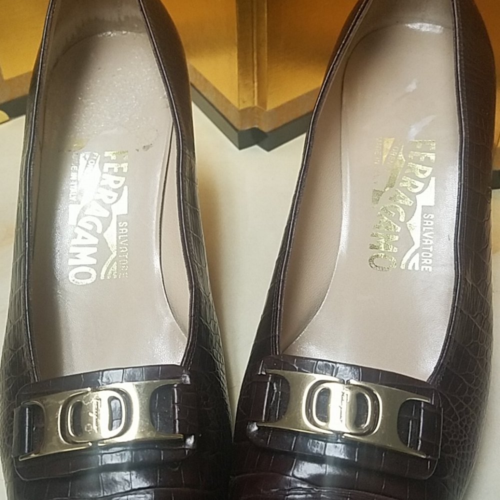 Salvatore Ferragamo Womens Python Block Shoes - image 3